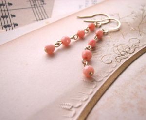 Coral petite gold filled earrings by shadowjewels on Etsy.jpg